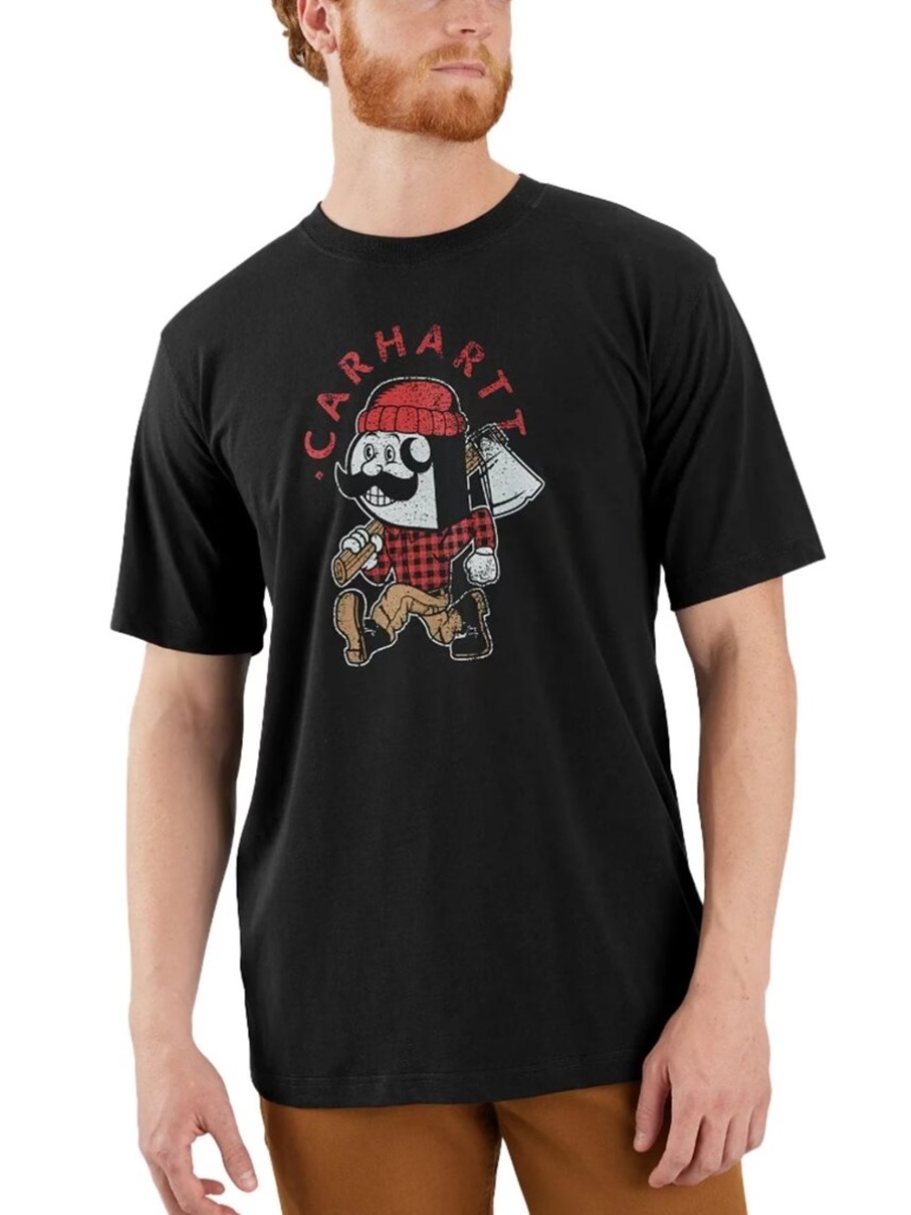 Carhartt Black Relaxed Fit Lumberjack Graphic Short Sleeve T-Shirt Medium